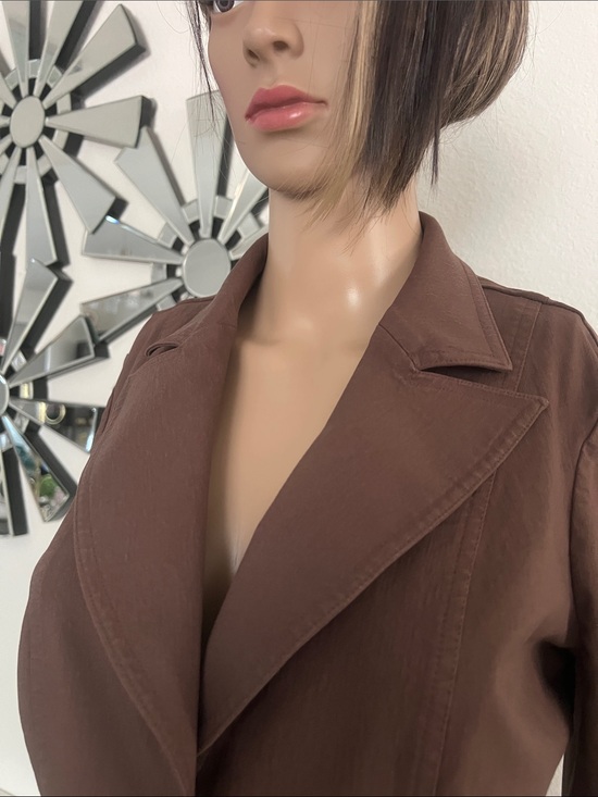 Bisou Bisou Jackets & Blazers - Bisou Bisou Brown Tailored Trench Coat
